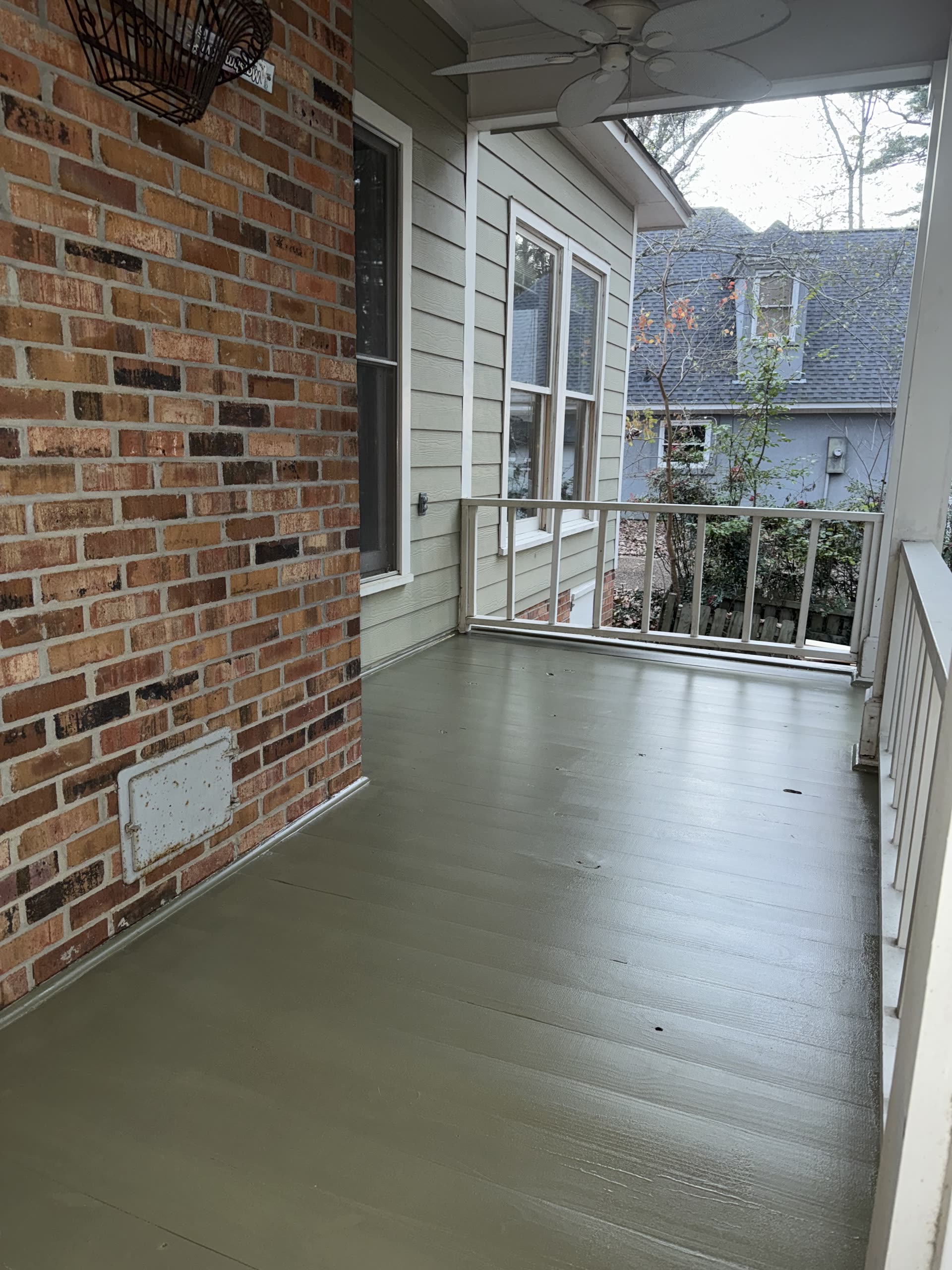 Freshly painted deck in Madison County, Mississippi