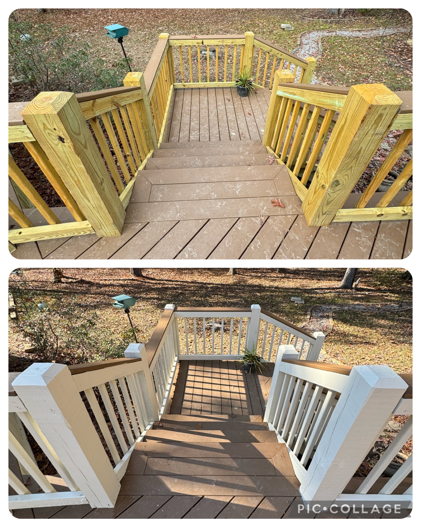Custom deck with painted railings in Madison, Mississippi