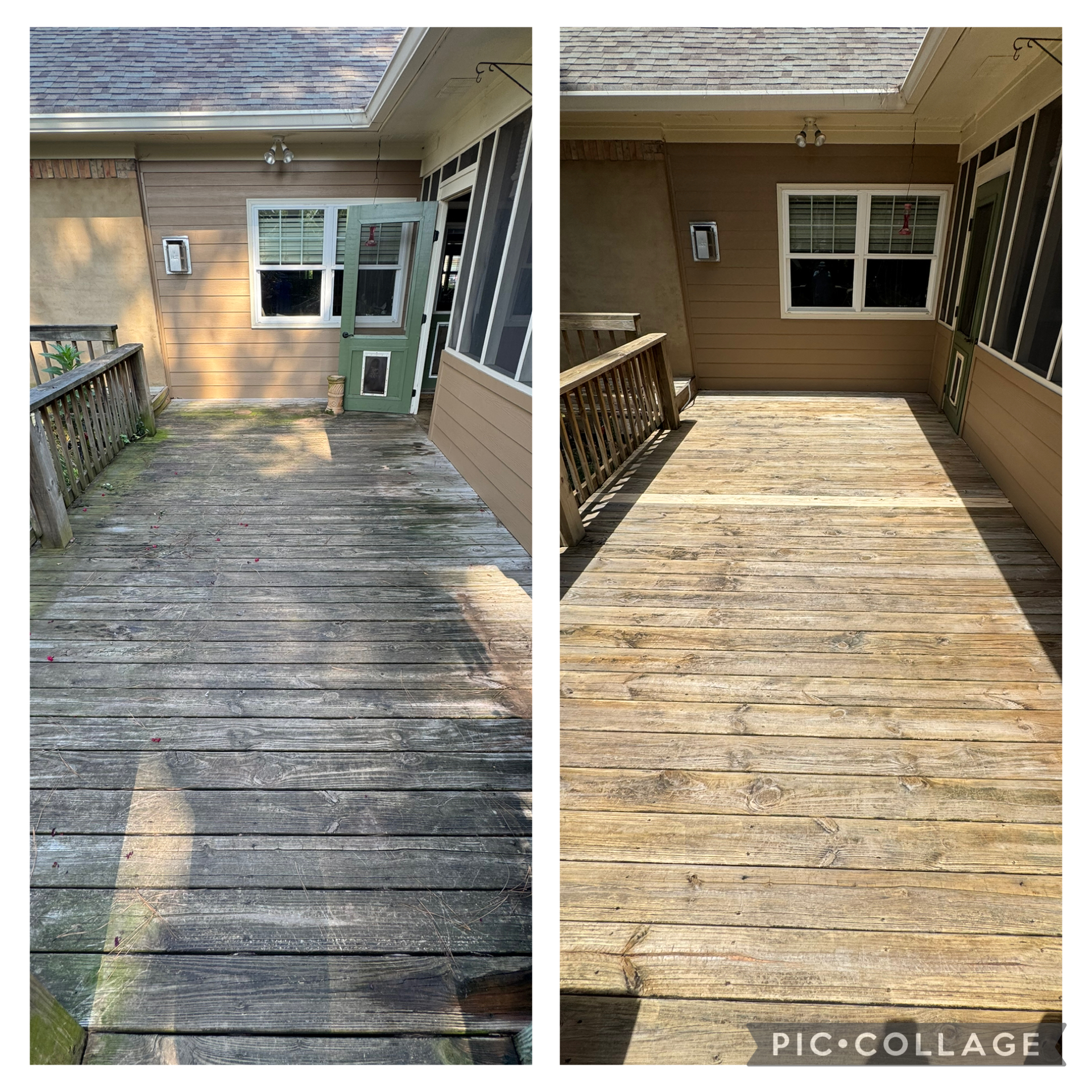 Deck before cleaning in Madison County, Mississippi