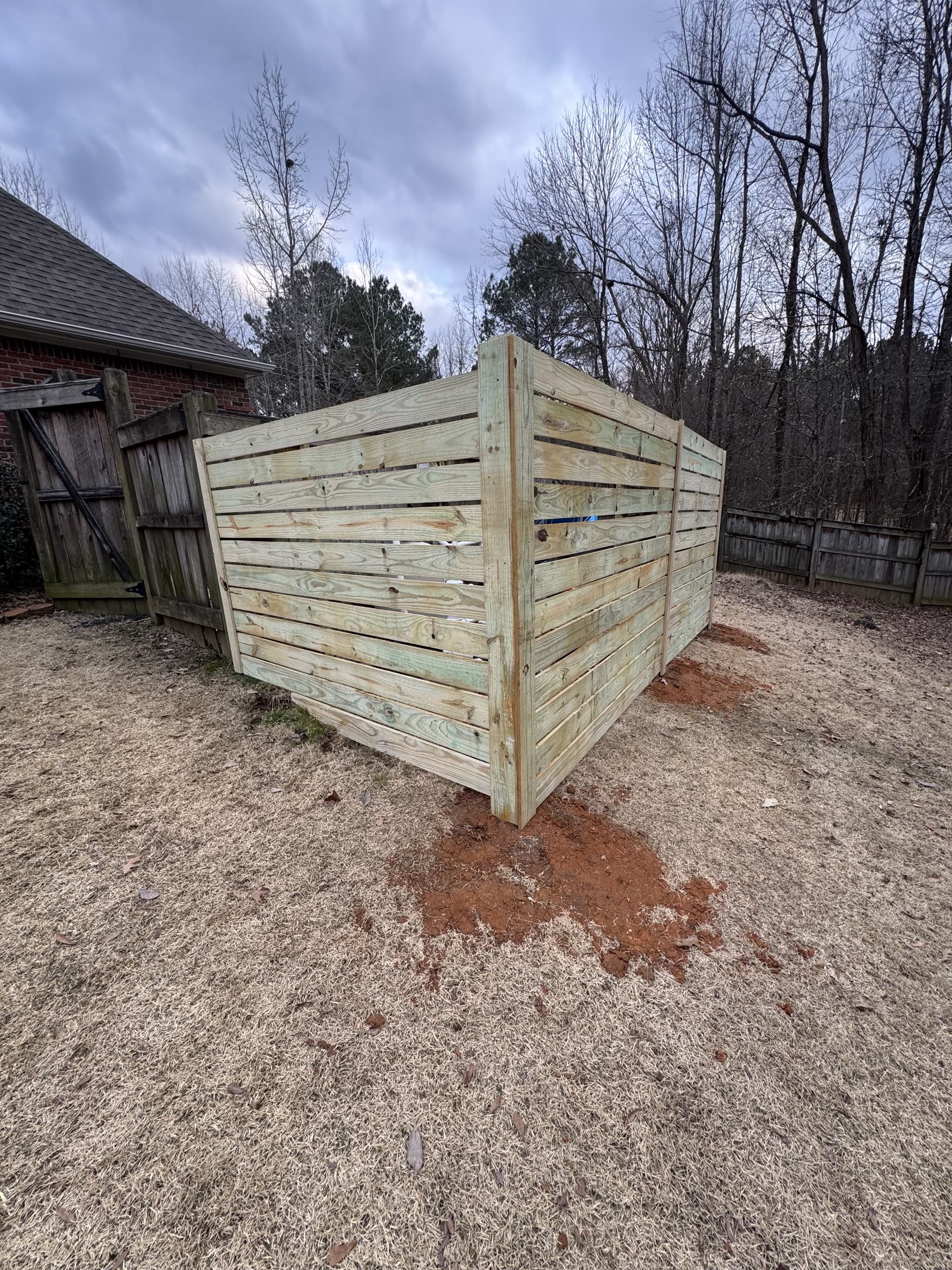 After horizontal fence installation in Rankin County, Mississippi