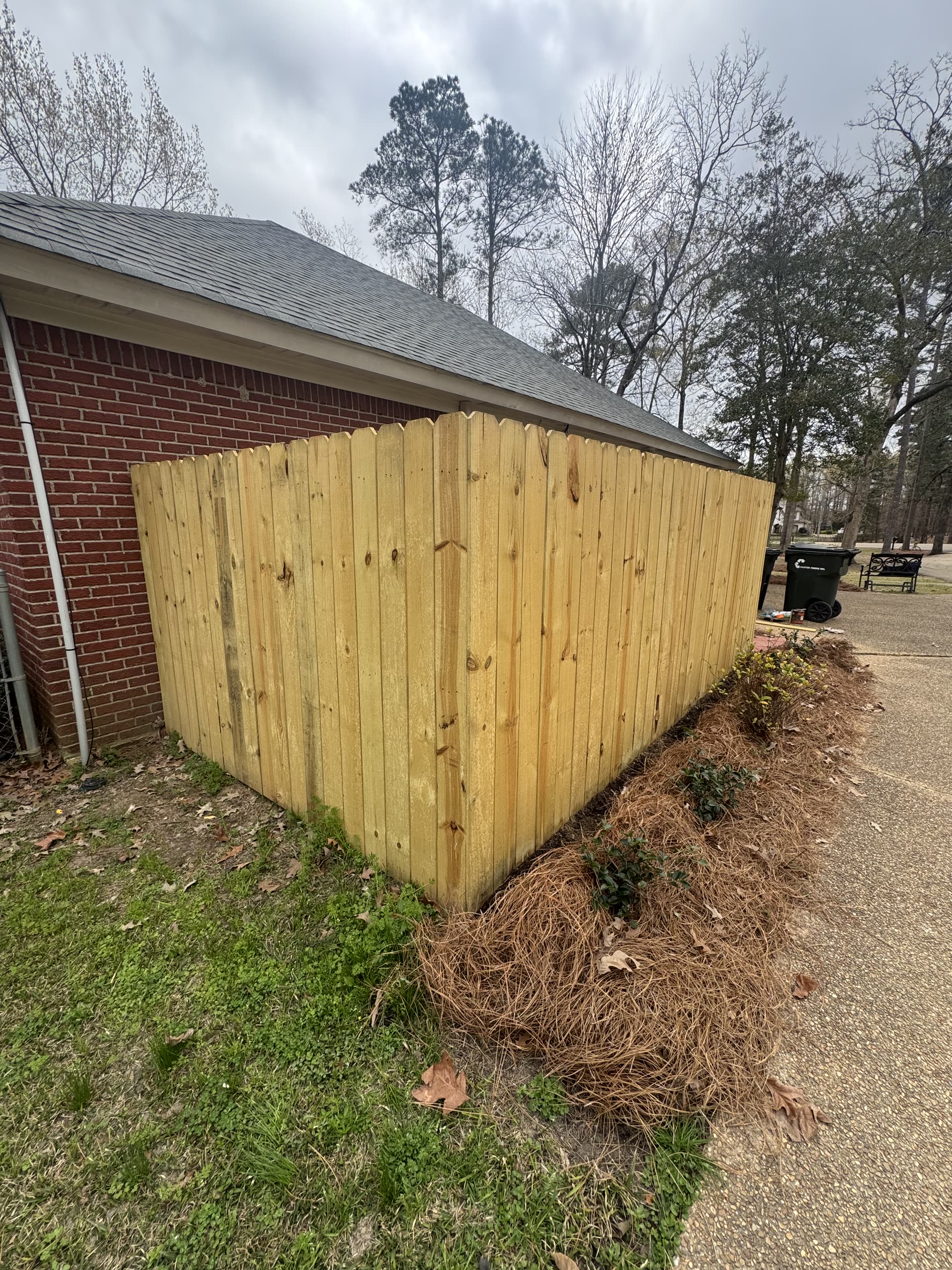 New vertical board privacy fence in Jackson Metro area