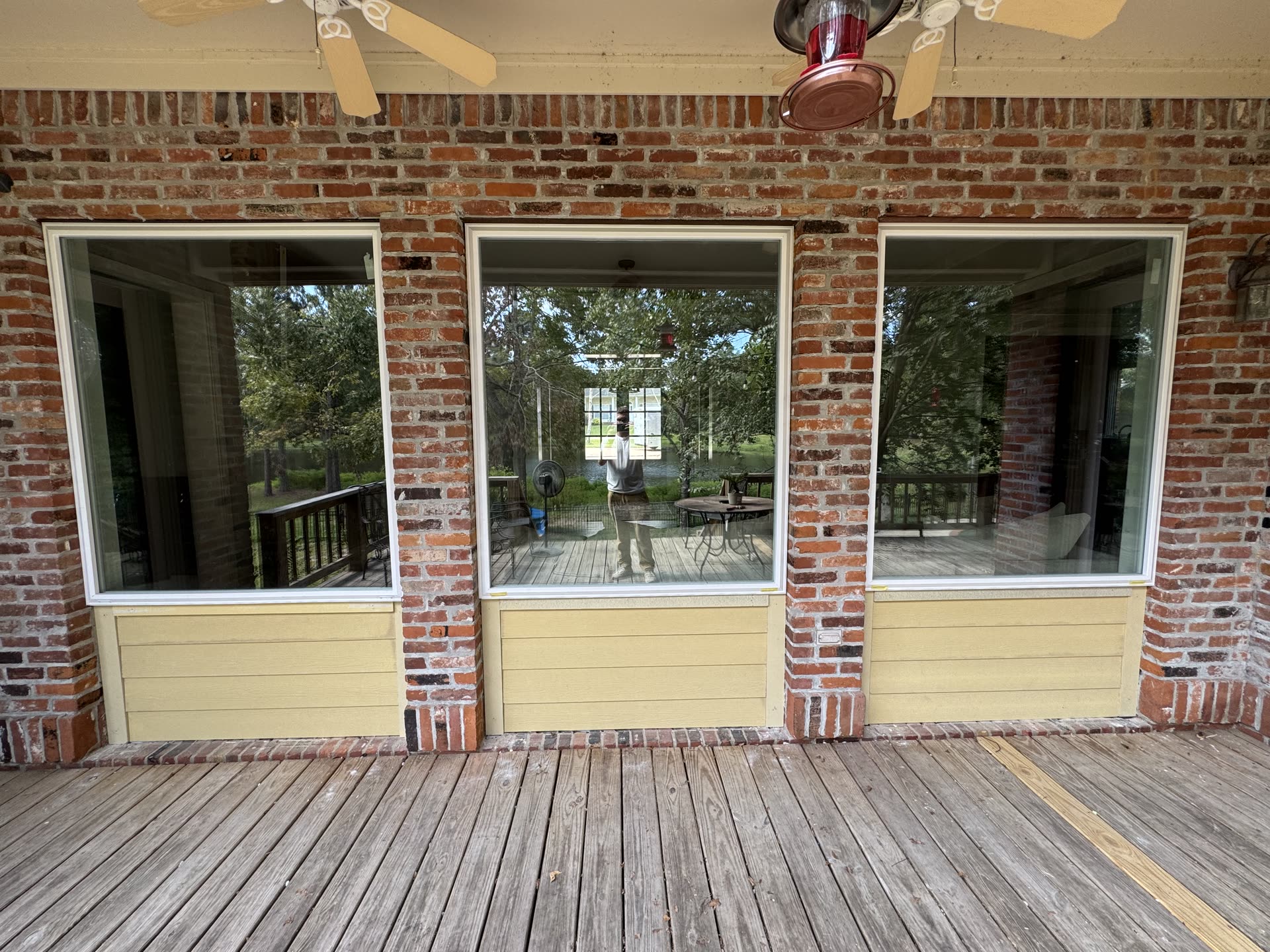 New siding installed on porch in Jackson Metro area